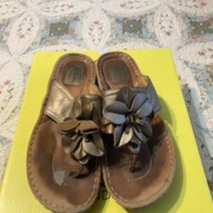 Clarkes Artisan Leather Wedge Sandals Ladies Size 9.5
